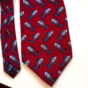 Vintage Jerry Garcia Necktie Blue Fish Stonehenge ART LTD Silk Hand Sewn